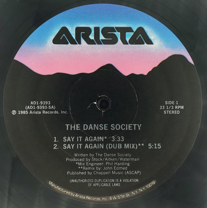 The Danse Society : Say It Again (12", Single)