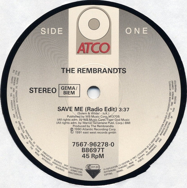 The Rembrandts : Save Me (12", Single)