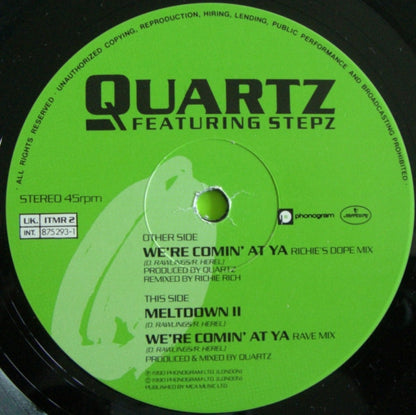 Quartz (2) : We're Comin' At Ya (Remix) (12")