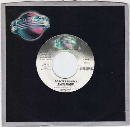 Pointer Sisters : Slow Hand (7", Mono, Promo, Spe)