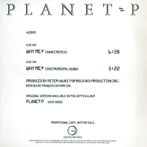 Planet P Project : Why Me? (12", Promo)