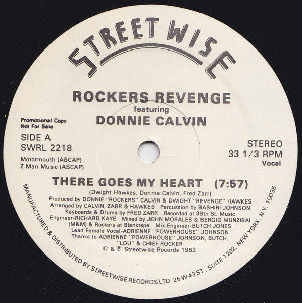 Rockers Revenge featuring Donnie Calvin : There Goes My Heart (12", Promo)