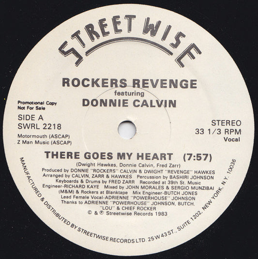 Rockers Revenge featuring Donnie Calvin : There Goes My Heart (12", Promo)