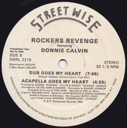 Rockers Revenge featuring Donnie Calvin : There Goes My Heart (12", Promo)