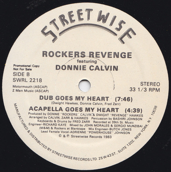 Rockers Revenge featuring Donnie Calvin : There Goes My Heart (12", Promo)