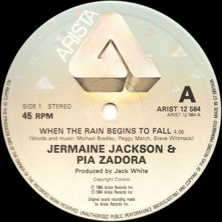 Jermaine Jackson & Pia Zadora : When The Rain Begins To Fall (12")