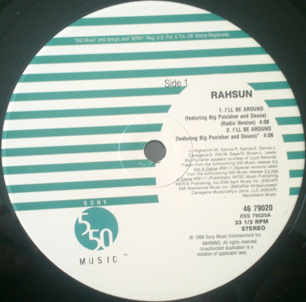 Rahsun : I'll Be Around (12")
