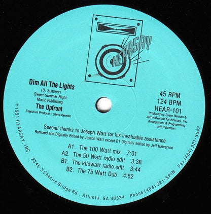 Upfront (10) : Dim All The Lights (12")