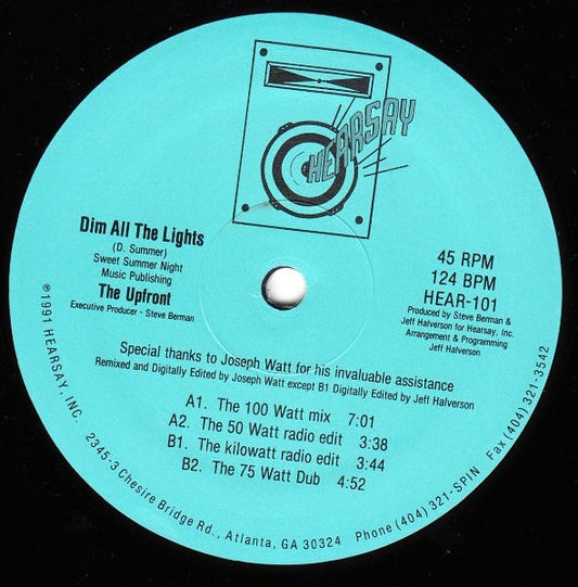 Upfront (10) : Dim All The Lights (12")