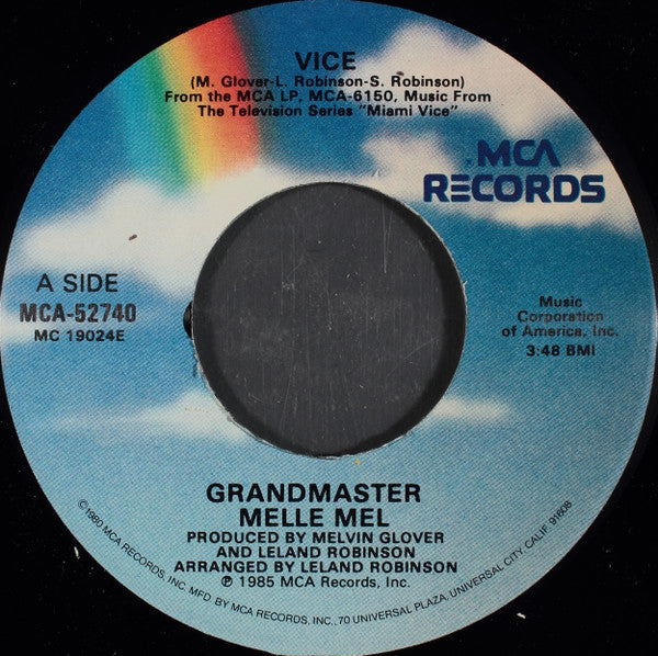 Grandmaster Melle Mel / Jan Hammer : Vice / Chase (7", Single, Glo)