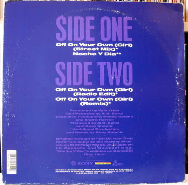 Al B. Sure! : Off On Your Own (Girl) (12", Maxi)