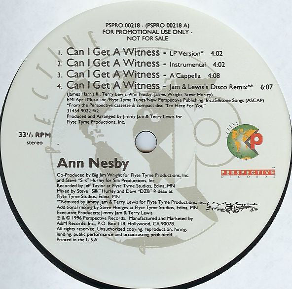 Ann Nesby : Can I Get A Witness (2x12", Promo)