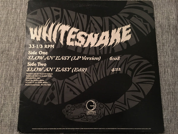 Whitesnake : Slow An' Easy (12", Promo)