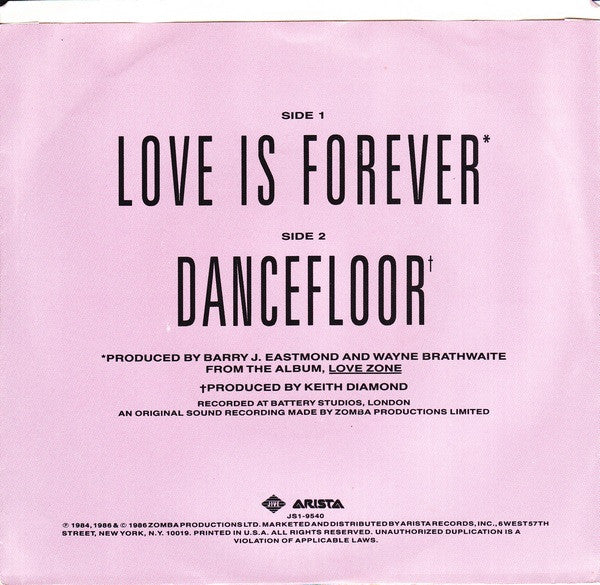 Billy Ocean : Love Is Forever / Dancefloor (7", Single, Styrene)