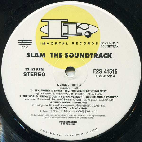 Various : Slam - The Soundtrack (2xLP, Comp, Promo, Cle)