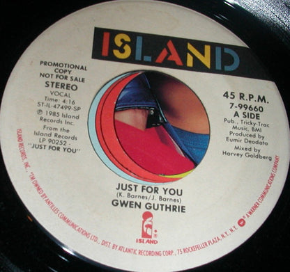 Gwen Guthrie : Just For You (7", Promo)