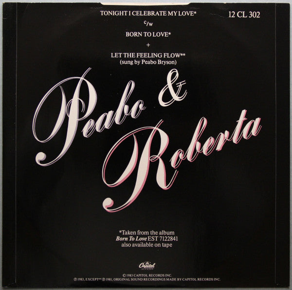 Peabo Bryson, Roberta Flack : Tonight I Celebrate My Love (12", Single)