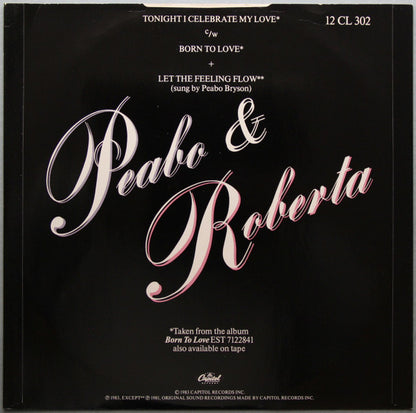 Peabo Bryson, Roberta Flack : Tonight I Celebrate My Love (12", Single)