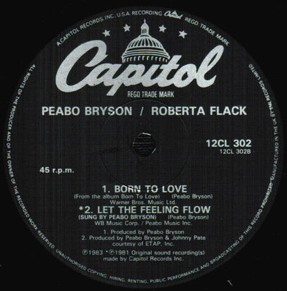 Peabo Bryson, Roberta Flack : Tonight I Celebrate My Love (12", Single)