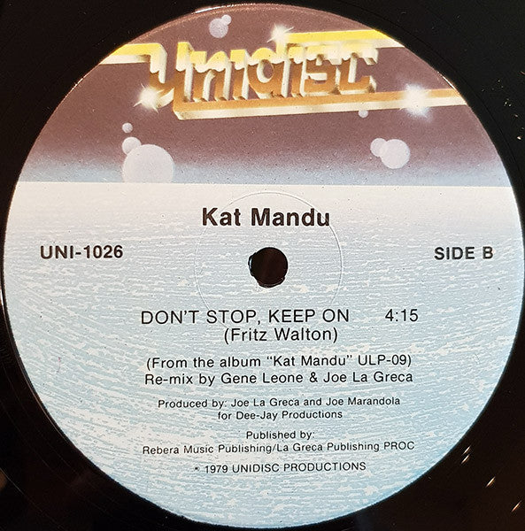 Kat Mandu : Don't Stop, Keep On (12")