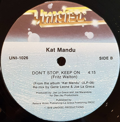 Kat Mandu : Don't Stop, Keep On (12")