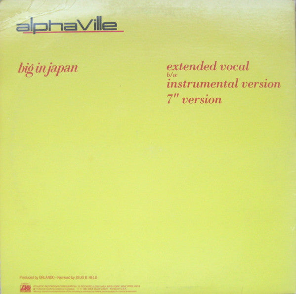 Alphaville : Big In Japan (12", Single, All)