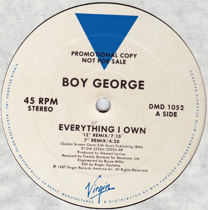 Boy George : Everything I Own (12", Promo)
