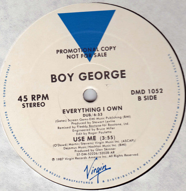 Boy George : Everything I Own (12", Promo)
