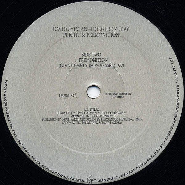 David Sylvian + Holger Czukay : Plight & Premonition (LP, Album, ARC)