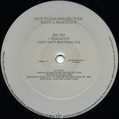 David Sylvian + Holger Czukay : Plight & Premonition (LP, Album, ARC)