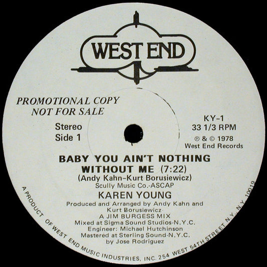 Karen Young : Baby You Ain't Nothing Without Me (12", Single, Promo)
