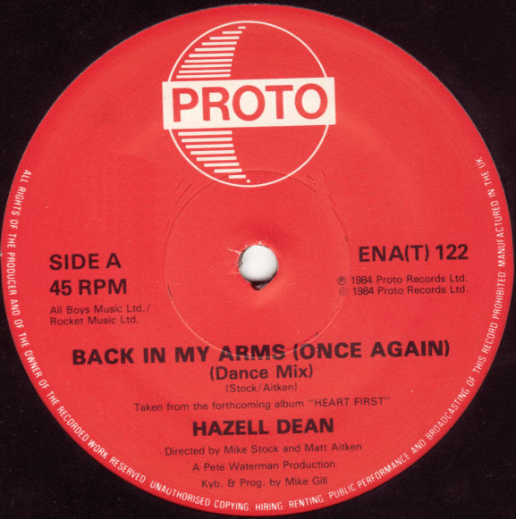 Hazell Dean : Back In My Arms (Once Again) (12")