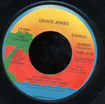 Grace Jones : The Hunter Gets Captured By The Game (7", Mono, Promo)
