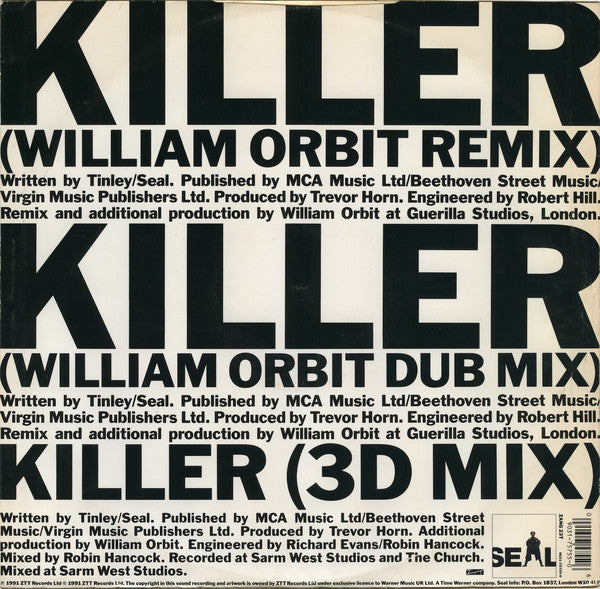 Seal : Killer...Dance (12", Single)