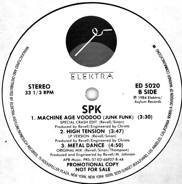 SPK : Machine Age Voodoo (Junk Funk) (12", Promo)