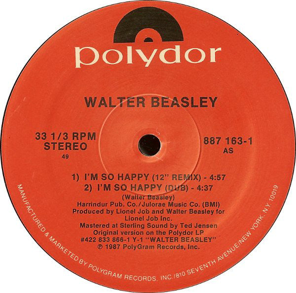Walter Beasley : I'm So Happy (12", Single)