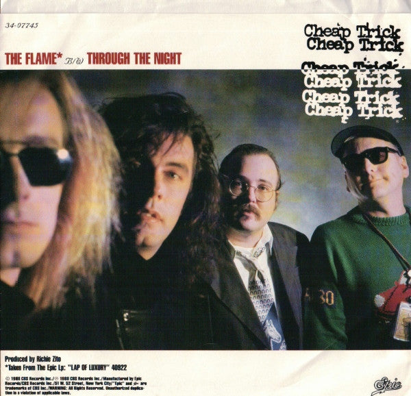 Cheap Trick : The Flame (7", Single, Styrene, Car)