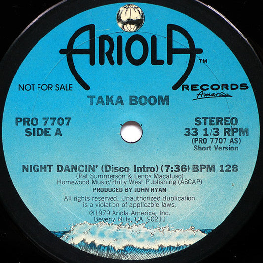 Taka Boom : Night Dancin' (12", Promo)