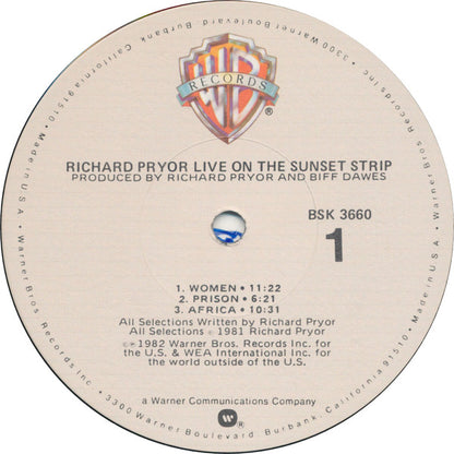 Richard Pryor : Live On The Sunset Strip (LP, Album, Win)