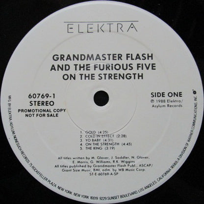 Grandmaster Flash And The Furious Five* : On The Strength (LP, Album, Promo, SP )