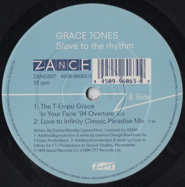 Grace Jones : Slave To The Rhythm (12", Single)