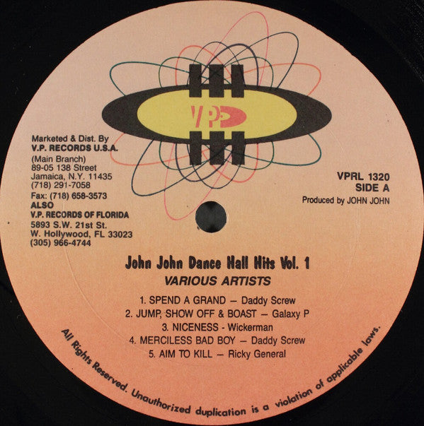 Various : John John Dancehall Hits Volume 1 (LP, Comp)