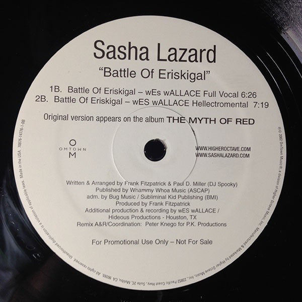 Sasha Lazard : Battle Of Erishkigal (12", Promo)