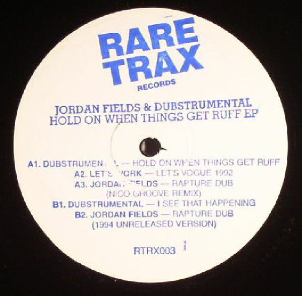 Jordan Fields & Dubstrumental : Hold On When Things Get Ruff EP (12", EP, Ltd)