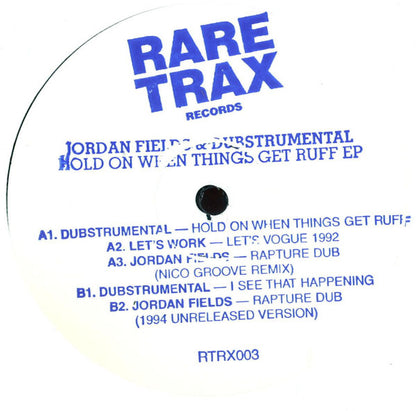Jordan Fields & Dubstrumental : Hold On When Things Get Ruff EP (12", EP, Ltd)