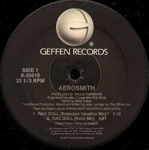 Aerosmith : Rag Doll (12", Maxi)