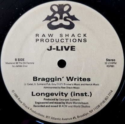 J-Live : Longevity / Braggin' Writes (12", Ltd)