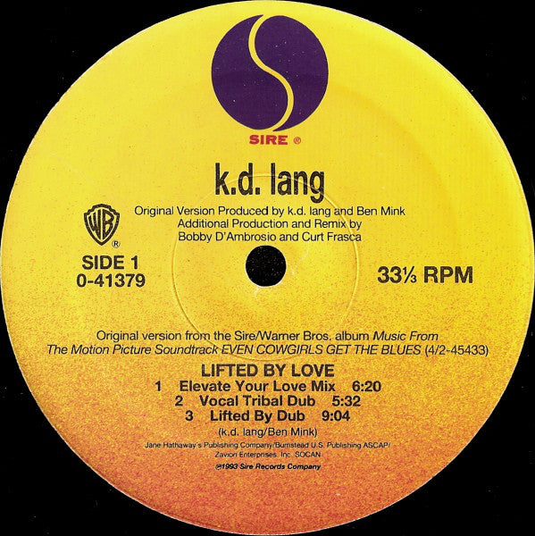 k.d. lang : Lifted By Love (12", Maxi)