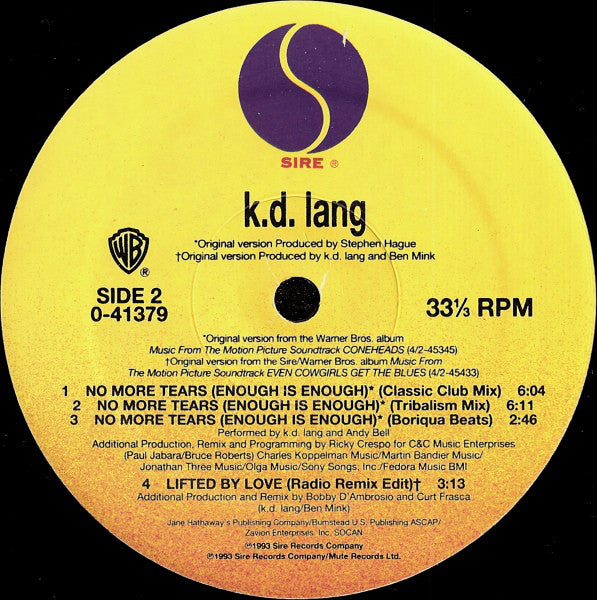 k.d. lang : Lifted By Love (12", Maxi)