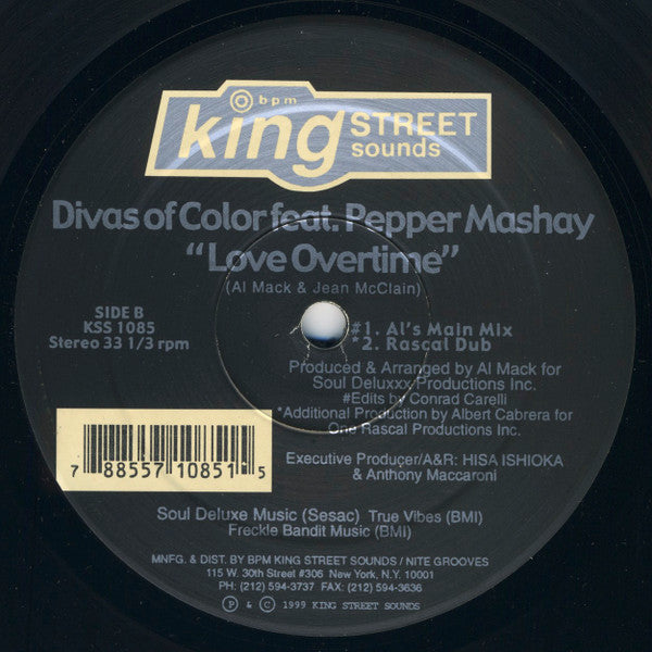 Divas Of Color Feat. Pepper Mashay : Love Overtime (12")